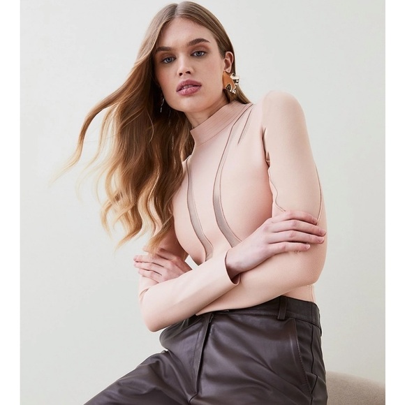 Karen Millen Cut Out Detail Mesh Bandage Bodysuit - Picture 1 of 11